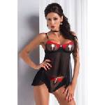 Irall Секси нощница Koszulka-Letizia-Black-Red-figi-otwarte-GRATIS-Black-RedV-54931-Black-Red - Бял, размер S