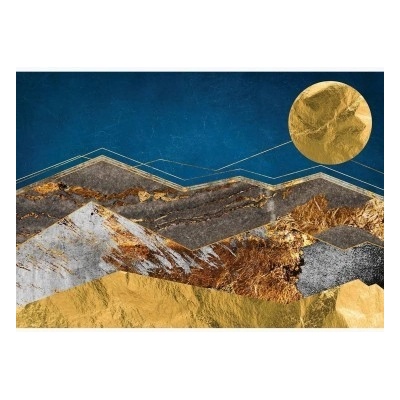 FT7584 vliesová fototapeta Zlato-modrá mramorová grafika, rozmery 520cm x 318cm