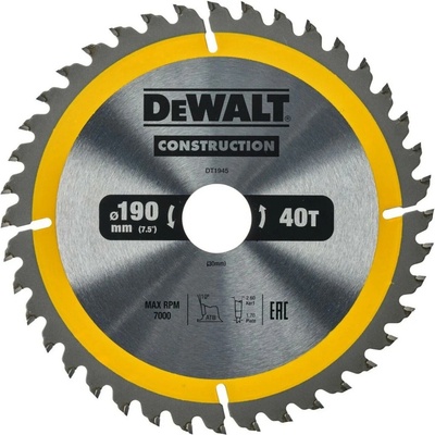 DeWALT Pílový kotúč 40 zubov, 190 x 30 mm