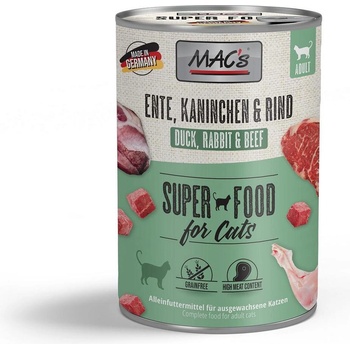 MAC's Mac’s Cat Beef, Duck and Rabbit - Премиум консервирана храна за котки с патешко, телешко и заешко месо- 800 гр