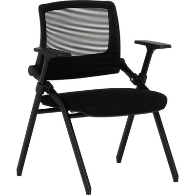 Посетителски стол Carmen 1707, до 150кг, дамаска, сгъваем, черен (bt-3520917)