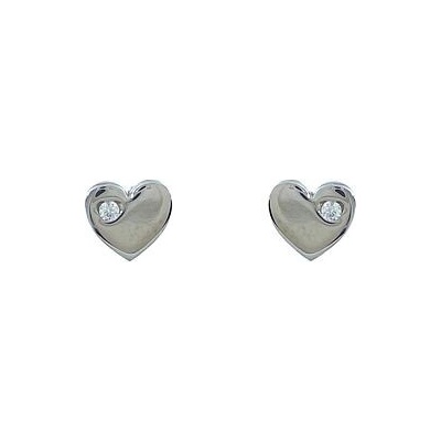 Infinitysilver zlaté náušnice srdíčka se zirkonem 236089W141