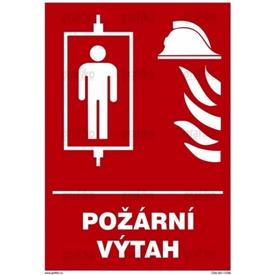 Grafiko | Požární výtah - Text obrázku Požární výtah, Materiál Plast, Rozměr 210x148mm