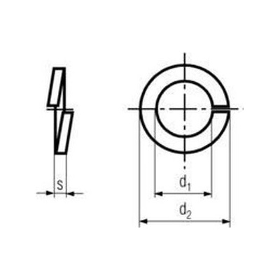 podložka M10 pr. 10.2x18.1x2.2 ZINEK pérová obdelníková DIN 127B