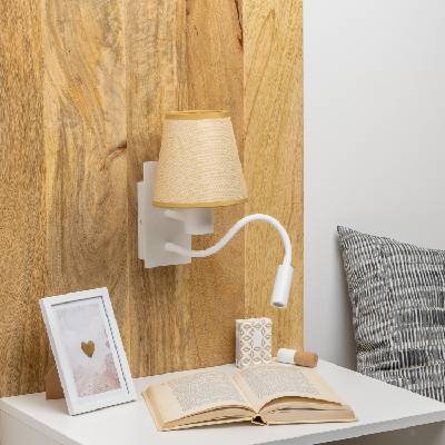 Brilagi - LED Аплик NUBILA 1xE27/25W/230V +LED/3W бял/светлокафяво (BG1559D)