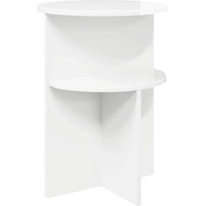 vidaXL Странична маса Бял гланц Ø 39, 5 x 55 см Инженерна дървесина (8001023)