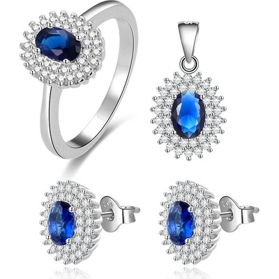 OLIVIE Stříbrná sada šperků SAFÍR 4868