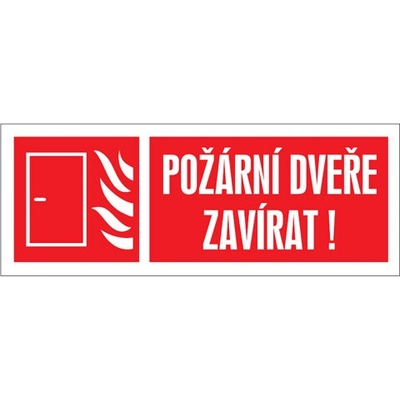 Značka Požární dveře zavírat!, samolepicí fólie, 210 × 80 mm BZ FT974