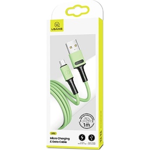 USAMS Kabel U52 microUSB 2A Fast кабел, зелен (Usa000668)
