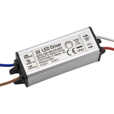 Napájecí zdroj pro 2-6ks 3W LED, 6-20V, 900mA, IP67