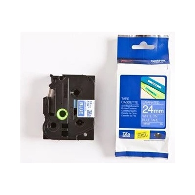 páska BROTHER TZ555 biele písmo, modrá páska Tape (24mm) (TZE555)