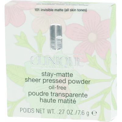 Clinique Stay Matte Sheer Pressed Powder Kompaktní pudr pro dlouhotrvající matný vzhled 101 Invisible Matte 7,6 g