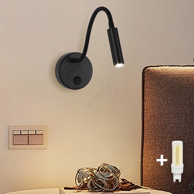 Brilagi - LED Димируем гъвкава стена лампа MAYA 1xG9/4W/230V черен (BG1051)