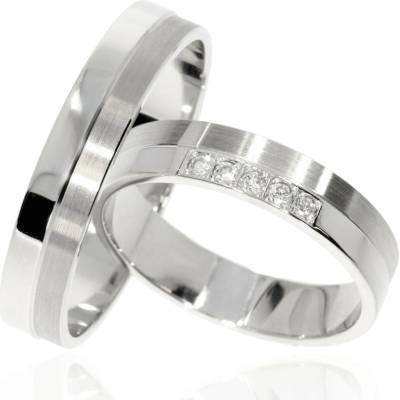 Zlatnictví Helios Zlaté snubní prsteny L 348 B S Diamanty