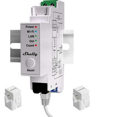 Shelly Монофазен Smart мерител 2х 50A за DIN монтаж Shelly PRO EM 50 - 268148S (SHELLY PRO EM 50)