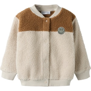 NAME IT Детско поларено яке Name it Kid's Ballas L/S Teddy Card Cardigan - Pumice Stone - размер 146/152 (EU) (703-7839-0118)