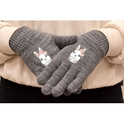 Torrie Rabbit detské rukavice sivé