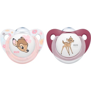 Nuk Силиконови залъгалки NUK - Disney, Bambi с кутия за стерилизиране, 0 - 6 m, 2 броя (10730523)