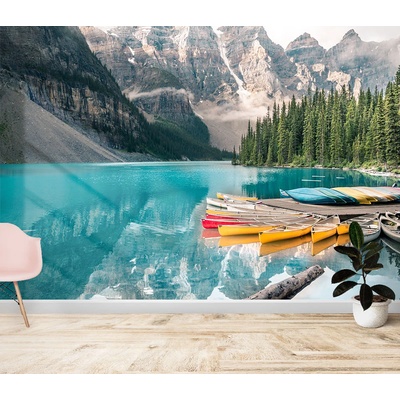 Art Gift Decor Фототапет Планински изглед с лодки