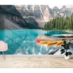Art Gift Decor Фототапет Планински изглед с лодки