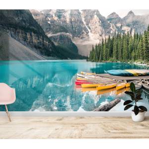 Art Gift Decor Фототапет Планински изглед с лодки