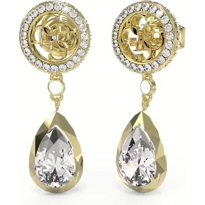 Guess Blyštivé pozlacené náušnice 4G Light JUBE05235JWYGT/U