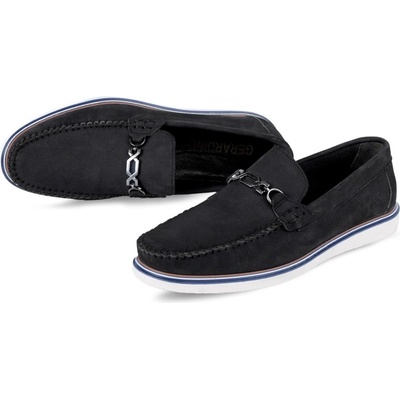 GERARDINO Мъжки обувки от естествен набук - Черни 9850 (1009_Черно)