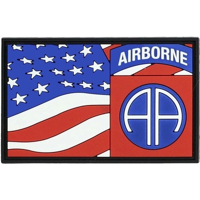 101INC nášivka 3D plastová 82nd Airborne s US vlajkou