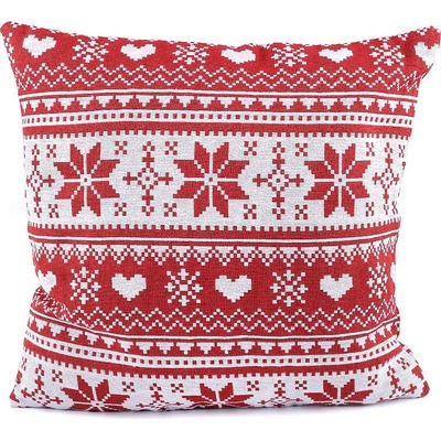 Vánoční povlak na polštář vločka 45x45 cm Varianta: 2 červená vločka, Balení: 1 ks
