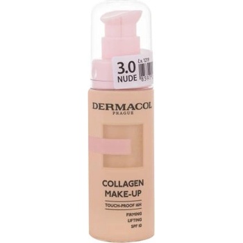 Dermacol Collagen Make-up SPF10 озаряващ и хидратиращ фон дьо тен 20 ml нюанс Nude 3.0