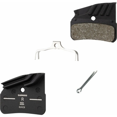 brzdové destičky SHIMANO N03A polymer, s chladiči čtyřpístkové, v krabičce