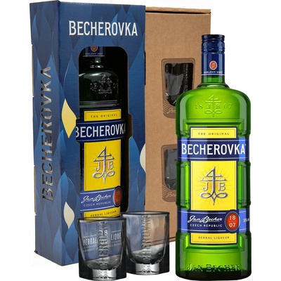 Becherovka 38% 0,7 l (dárčekové balenie 2 poháre)