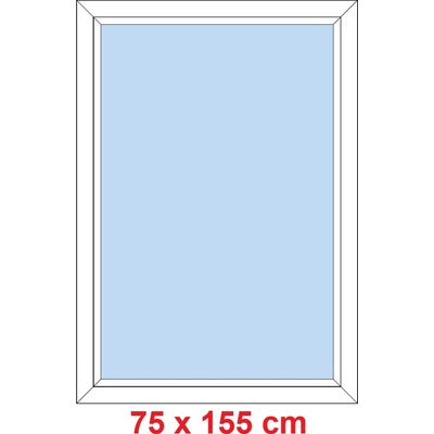 Soft Plastové okno 75x155 cm, FIX neotevíravé, Antracit struktura/bílá