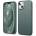 elago Soft Silicone Case - силиконов (TPU) калъф за iPhone 13 (тъмнозелен)