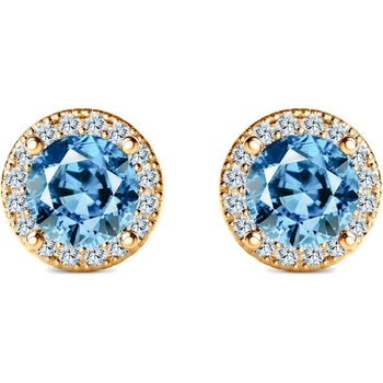 SAVICKI Обеци This is Love: злато, сини лабораторни диаманти, лабораторни диаманти