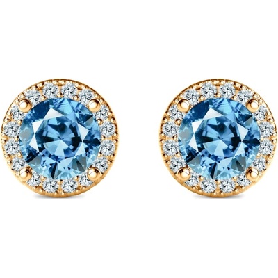 SAVICKI Обеци This is Love: злато, сини лабораторни диаманти, лабораторни диаманти