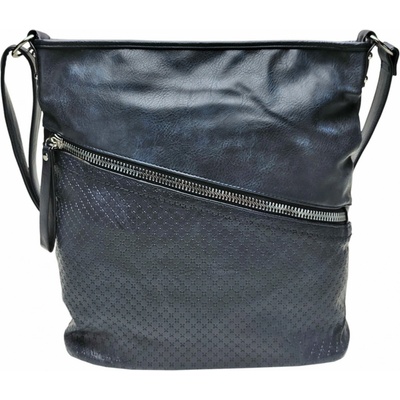 Velká crossbody kabelka s kapsou Lora tmavě modrá