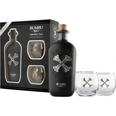 Bumbu XO 40% 0,7 l (dárčekové balenie 2 poháre)