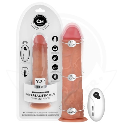 Вибратор с дистанционно, хипер реалистичен, 19, 5см. - Cock Miller Vibrator (D-243369)