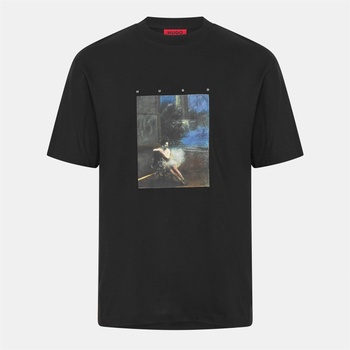 Hugo Тениска Hugo Men's Dabolos Red Cotton T-Shirt - Black 001