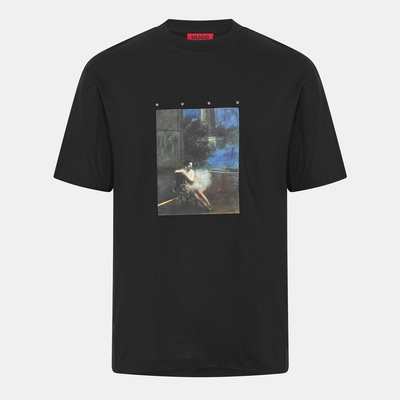 Hugo Тениска Hugo Men's Dabolos Red Cotton T-Shirt - Black 001