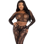 Leg Avenue Python Crop Top & Footless Tights 89373 Black