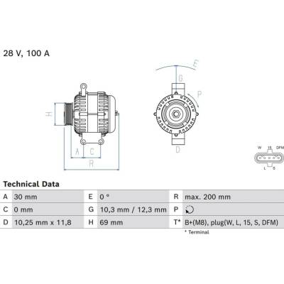 Alternátor BOSCH 0 986 085 370 (0986085370)