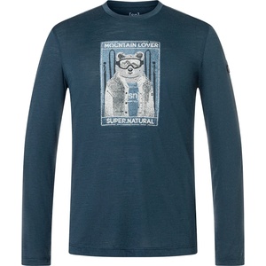 super. natural Мъжка блуза с дълъг ръкав Super. natural Bearski L/S Longsleeve - Blueberry / Various (216-6434-0113)