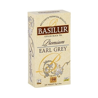 Basilur Aromatizovaný černý čaj Premium Earl Grey porcovaný bez přeb25 sáčků
