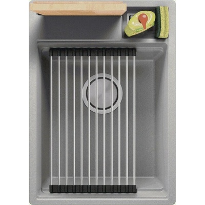 Твоят Стил Сива гранитна кухненска мивка Осло 40 Премиум 380 x 530 мм