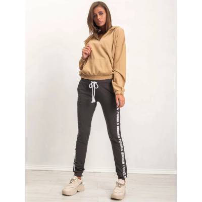 Sweatpants-RV-DR-5134.69-dark khaki hnedá RELEVANCE