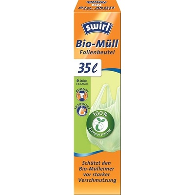 SWIRL BIO kompostovateľné vrecia s ušami 35 litrov 6 ks