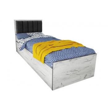 Image 1 of Bogdan Furniture I Легло Mod 5042 с тапицирана табла за матрак 90/200 см, Дъб крафт бял/Сив