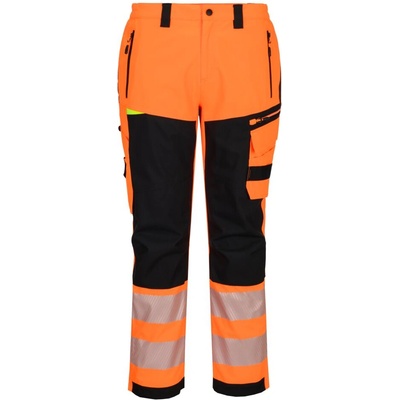 Portwest hi-vis dx4 dx448 / Светлоотразителен водоустойчив панталон с кръста - оранжев/черен uk 30/eu 46 (dx448obr30)